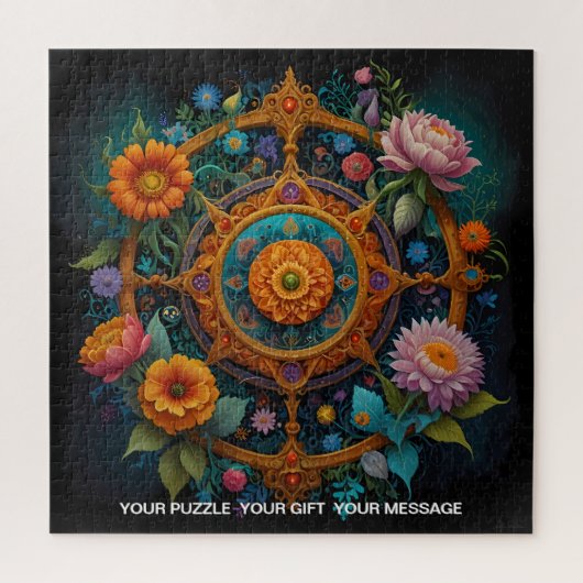 Bloemmandala van betovering legpuzzel (Verticaal)
