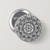 Bloemmandala w/ zaaigoed van leven ronde button 5,7 cm (Voorkant /achterkant)