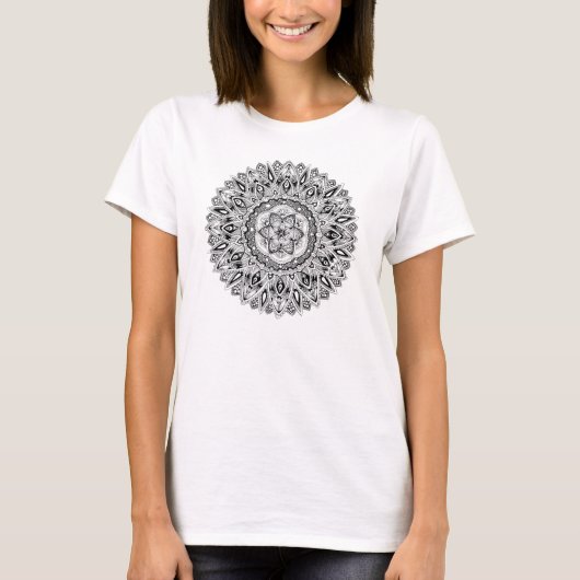 Bloemmandala w/ zaaigoed van leven t-shirt (Voorkant)