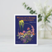 Bloemmandje en vogels uit de jaren 20 briefkaart (Staand voorkant)