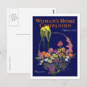 Bloemmandje en vogels uit de jaren 20 briefkaart (Voorkant / Achterkant)