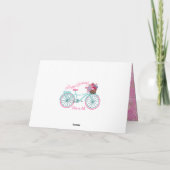 Bloemmandje voor fietsen  roze dag kaart (Achterkant)