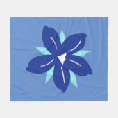 Bloemmarkt afdrukken Mykonos Retro  blauw Fleece Deken (Voorkant (Horizontaal))