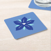 Bloemmarkt afdrukken Mykonos Retro  blauw Kartonnen Onderzetters (Schuin)