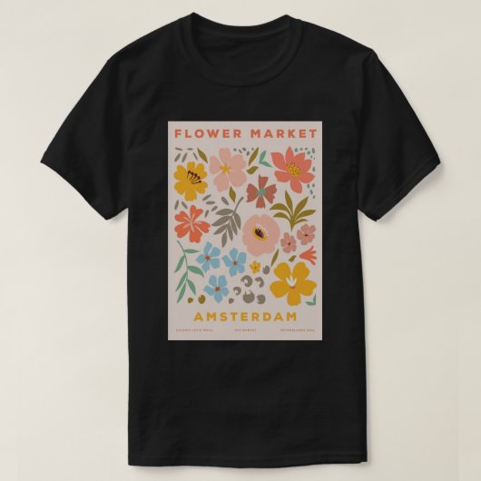 Bloemmarkt Amsterdam T-shirt (Design voorkant)
