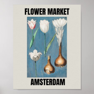 Bloemmarkt Amsterdam  Tulp Poster