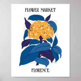 Bloemmarkt bewerkbare Florence Poster