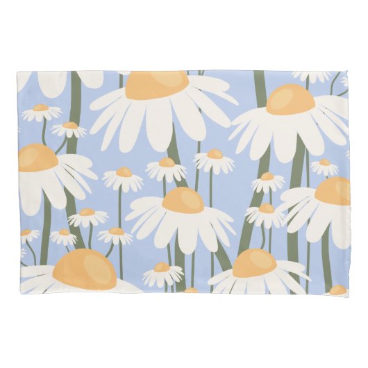 Bloemmarkt Florence Pastel Blue Retro Floral Kussensloop (Voorkant)