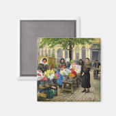 Bloemmarkt in Hojbro Plads Paul Fischer Magneet (Voorkant / Achterkant)