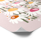Bloemmarkt Kopenhagen Blush Pink Floral Patroon Poster (Hoek)