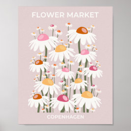 Bloemmarkt Kopenhagen Blush Pink Floral Patroon Poster