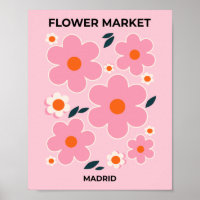 Bloemmarkt Madrid Colorful Floral Pink Sinaasappel