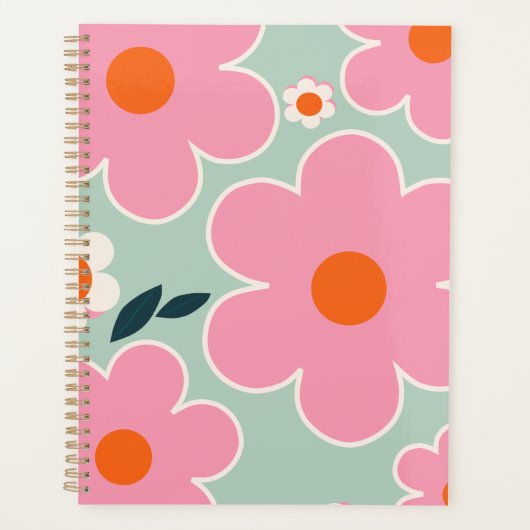 Bloemmarkt Madrid Floral Art Pink Oranje Green Planner (Voorkant)