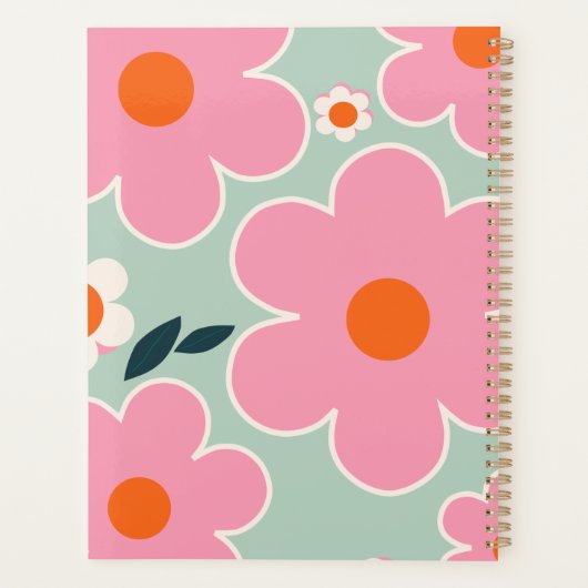 Bloemmarkt Madrid Floral Art Pink Oranje Green Planner (Achterkant)