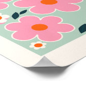 Bloemmarkt Madrid Floral Art Pink Oranje Green Poster (Hoek)