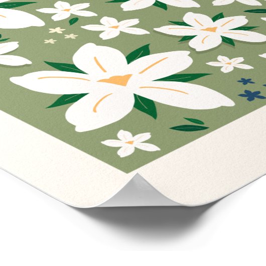 Bloemmarkt Tokio Modern Floral Pattern Decor Poster (Hoek)