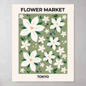 Bloemmarkt Tokio Modern Floral Pattern Decor Poster (Voorkant)