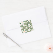 Bloemmarkt Tokio Modern Floral Pattern Decor Vierkante Sticker (Envelop)