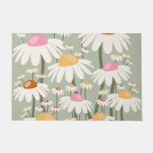 Bloemmarkt Tokio Retro Daisies Sage Green Deurmat (Voorkant)