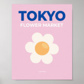 Bloemmarkt Tokio Roze Abstracte Floral Poster (Voorkant)