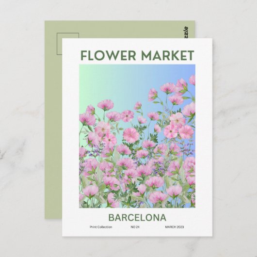 Bloemmarktsteden van de Wereld Barcelona Briefkaart (Voorkant / Achterkant)