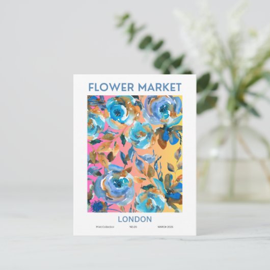 Bloemmarktsteden van de World London Custom Briefkaart (Staand voorkant)