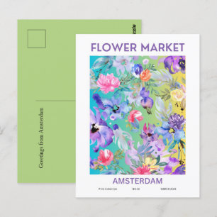 Bloemmarktsteden van het Wereld Amsterdam Briefkaart