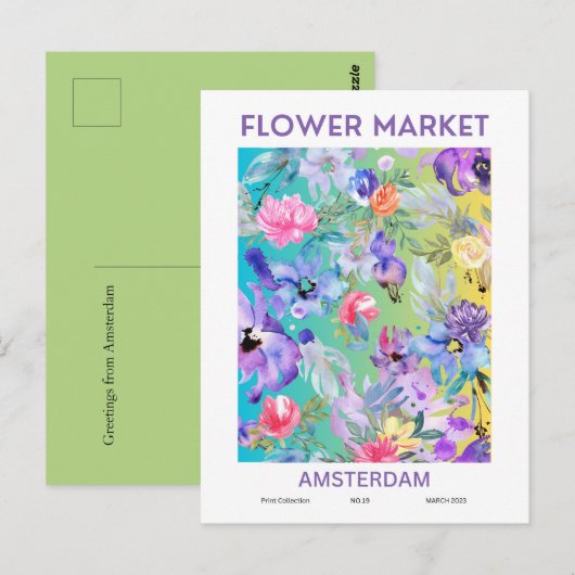 Bloemmarktsteden van het Wereld Amsterdam Briefkaart (Voorkant / Achterkant)
