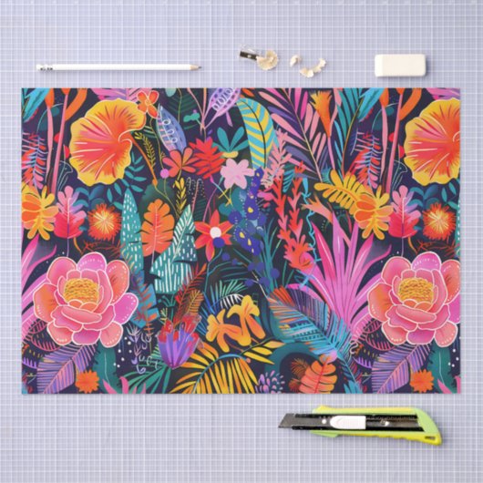 Bloemmaximalisme Bright Flower Tissuepapier (Craft)