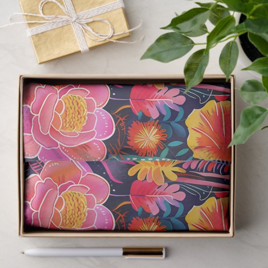 Bloemmaximalisme Bright Flower Tissuepapier (Geschenk)