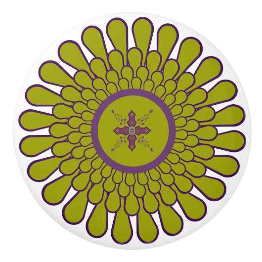 bloemmedallion Moroccan Arabesque kruis knop (Voorkant)