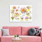 bloemmedley canvas afdruk (Insitu (Woonkamer))