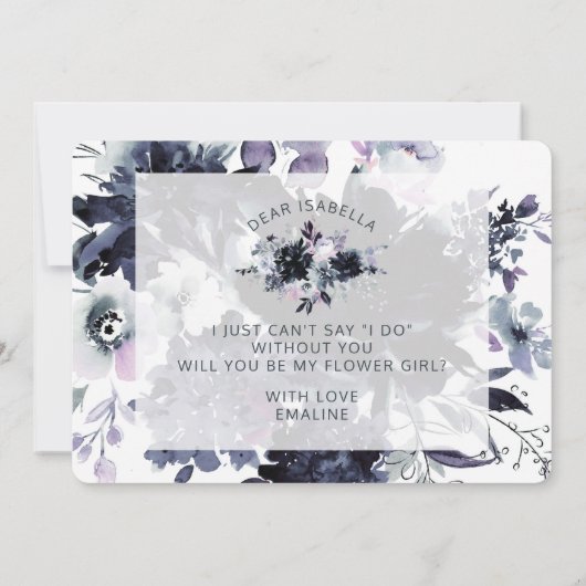 Bloemmeisje Aanzoekkaart met Nachtelijke Bloem (Achterkant)