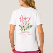 Bloemmeisje blush roze floral waterverf T-shirt (Achterkant)
