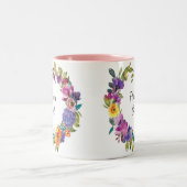 bloemmeisje florroze paarse koffie mok (Center)