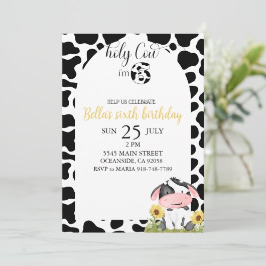 Bloemmeisje Heilige Koe Verjaardag Kaart (Staand voorkant)