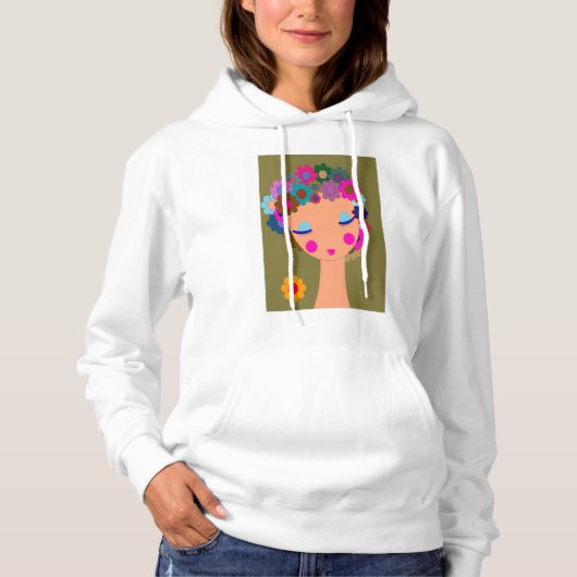 bloemmeisje hoodie (Voorkant)