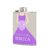 bloemmeisje paarse jurk heupkolf heupfles (Links)