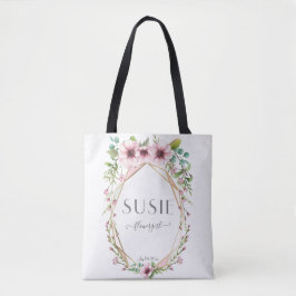 Bloemmeisje roze anemoon bloemen tote bag