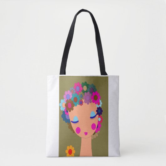 bloemmeisje tote bag (Voorkant)