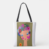 bloemmeisje tote bag (Achterkant)