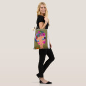 bloemmeisje tote bag (Op model)