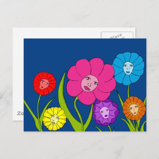 bloemmeisjes briefkaart (Voorkant / Achterkant)