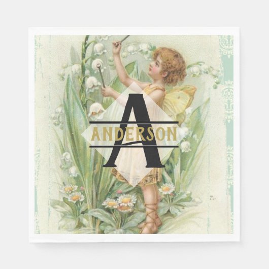 Bloemmelige snufjes  kunstmonogram genaamd servet (Voorkant)