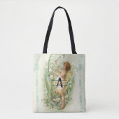 Bloemmelige snufjes kunstmonogram genaamd tote bag (Voorkant)