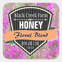 Bloemmengeling Gepersonaliseerde Honingpot Vierkante Sticker