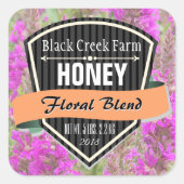 Bloemmengeling Gepersonaliseerde Honingpot Vierkante Sticker (Voorkant)