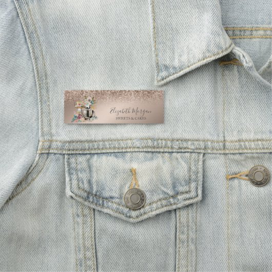 Bloemmenger Bakkerij Roos Gold Glitter Naamplaatje (In situ)