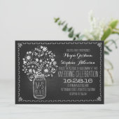 Bloemmetselaar Jar krijtbord bruiloft uitnodiginge Kaart (Staand voorkant)