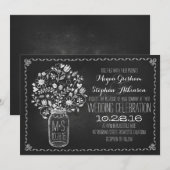 Bloemmetselaar Jar krijtbord bruiloft uitnodiginge Kaart (Voorkant / Achterkant)